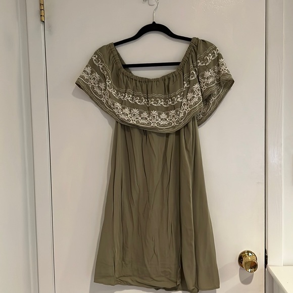 Dresses & Skirts - Love Tree- Off the Shoulder Sage Green Dress